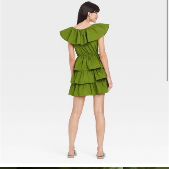 A New Day Green Ruffled Dress SZ XXL - Picture 2 of 4